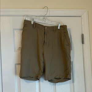 Roundtree & Yorke Beige Linen-Blend Shorts